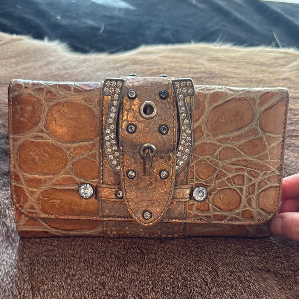 Charm & Luck with Rhinestone Buckle Wallet